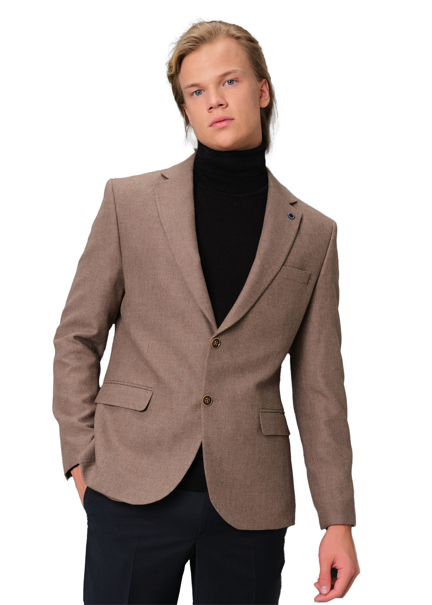 Modern Slim Fit Mehmet Emin Teke Crème Sports Coat – Quails