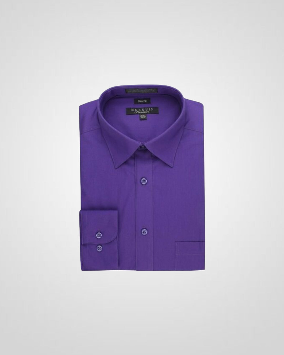 MARQUIS PURPLE MEN'S SOLID CLASSIC FIT DRESS SHIRT – Quails