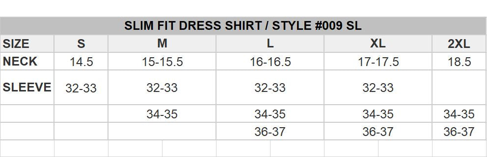 mens fitted dress shirt size chart The Miami – ADAMRYAN SUITS INC