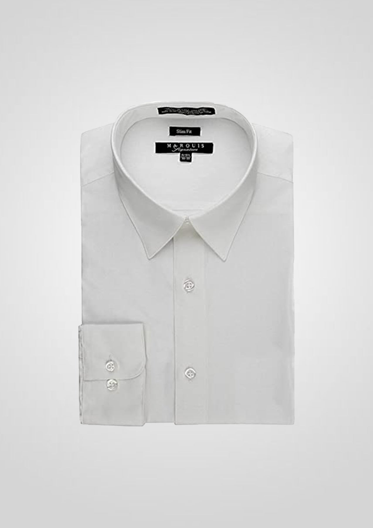 MARQUIS WHITE MEN'S SOLID CLASSIC FIT DRESS SHIRT – Quails